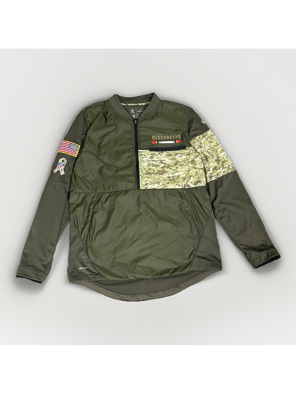 Nike Shield Salute To Service Tampa Bay Buccaneers Digi Camo Jacket M Half Zip